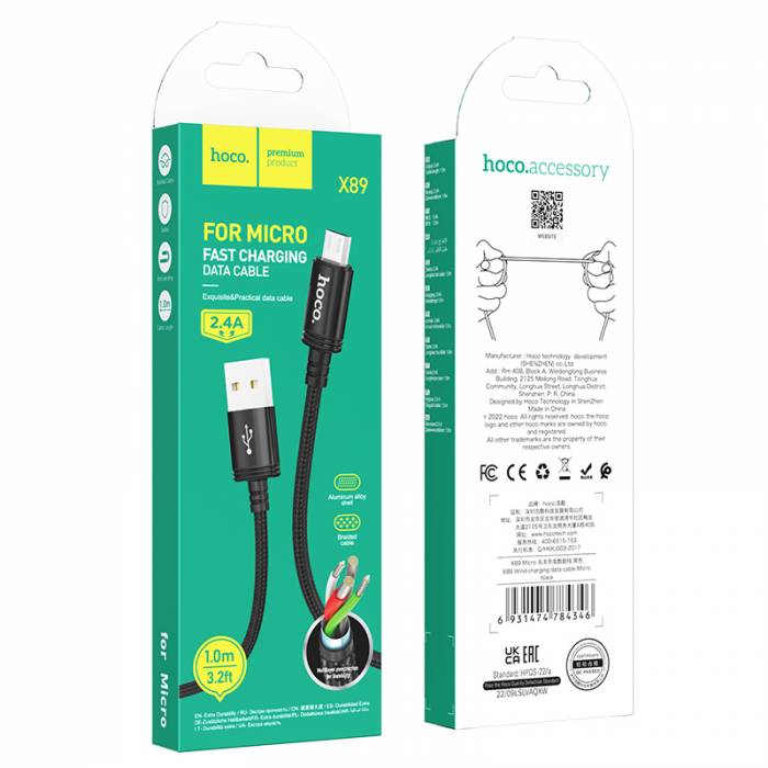 Кабель USB на Micro-USB Hoco X89 (black)