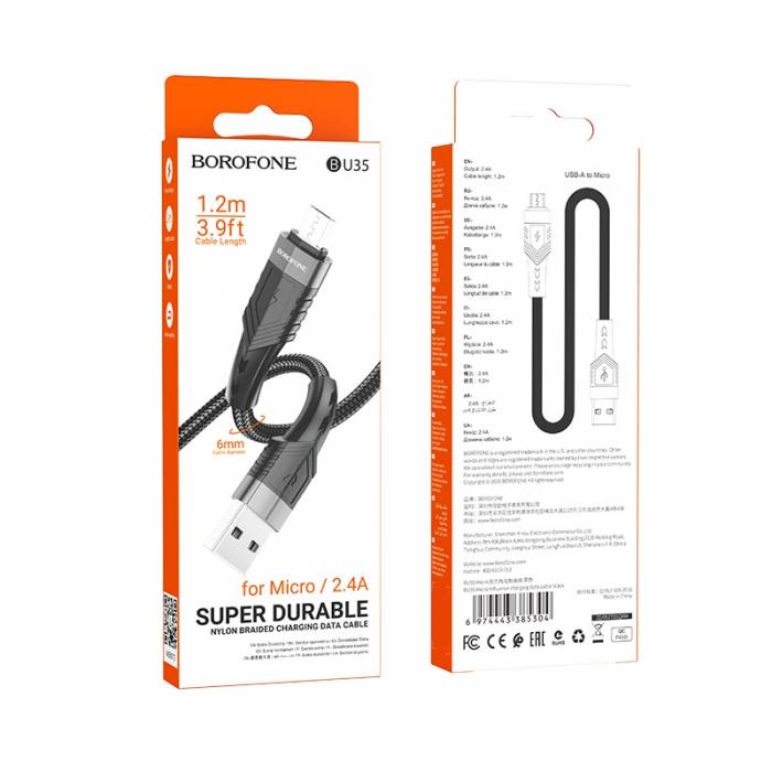 Кабель USB на Micro-USB Borofone BU35 (black)