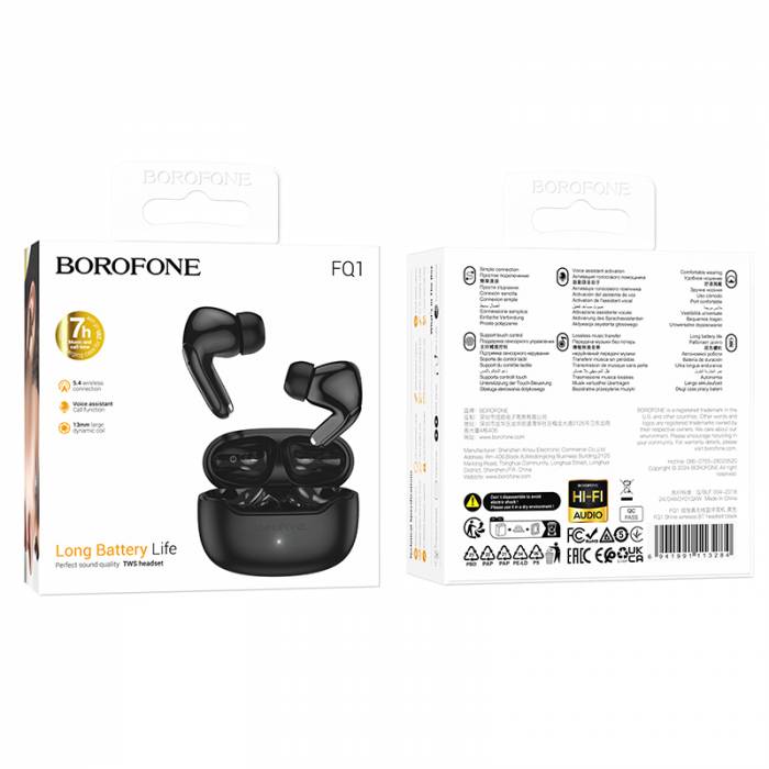 Беспроводные наушники Borofone FQ1 (black)