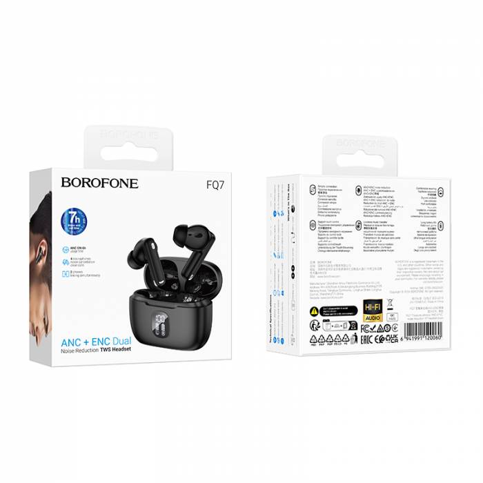 Беспроводные наушники ANC+ENC Borofone FQ7 (black)