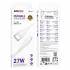 Кабель Type-C на Lightning 27W Borofone BX121 (white)