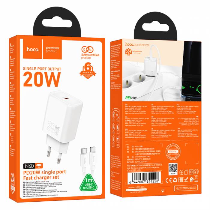 Зарядное устройство для Type-C Hoco N60 PD20W (white)