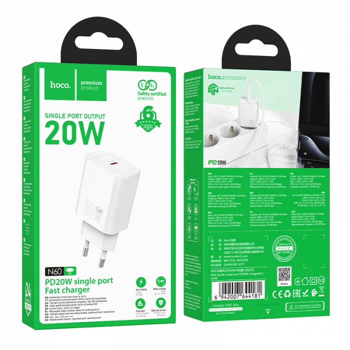 Зарядное устройство Hoco N60 PD20W (white)