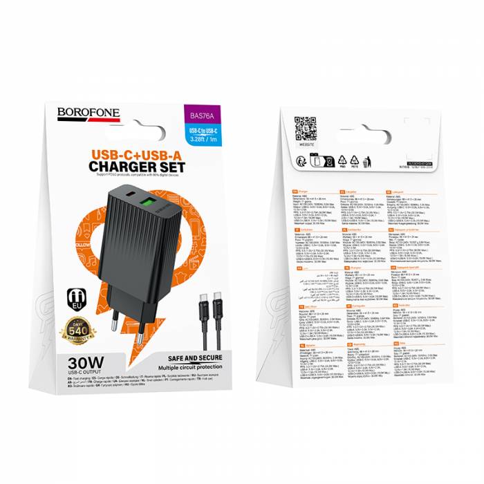 Зарядное устройство для Type-C PD30W+QC3.0 Borofone BAS76A (black)