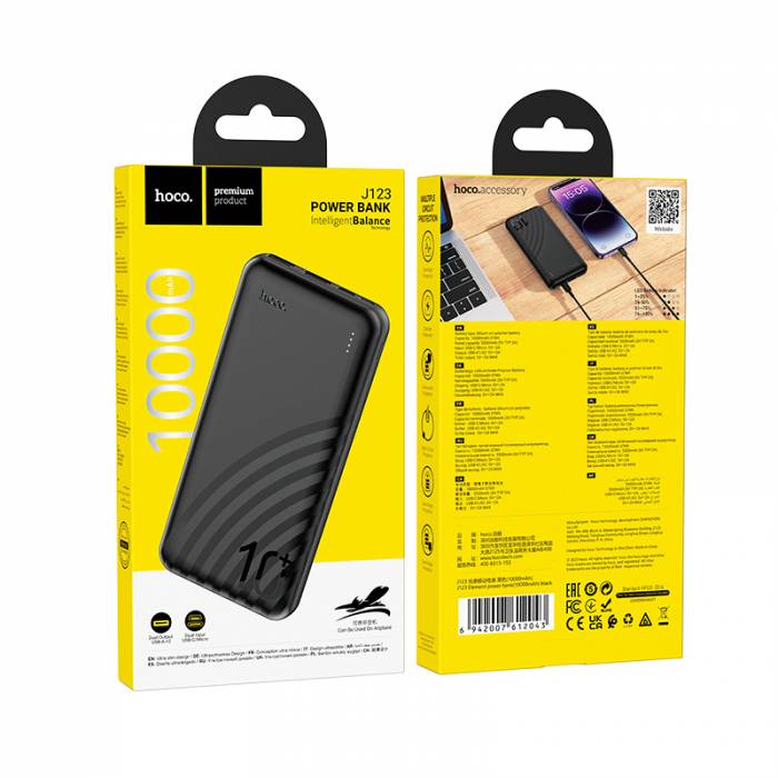 Портативный аккумулятор Hoco J123 10000mAh (Black)