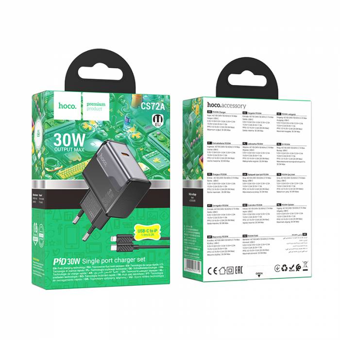 Зарядное устройство PD30W для Lightning Hoco CS72A (black)