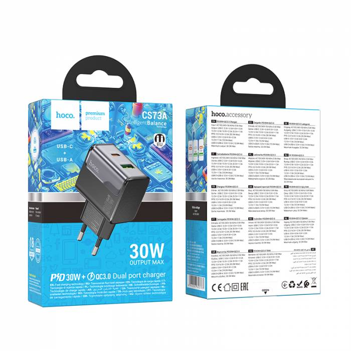 Зарядное устройство PD30W+QC3.0 Hoco CS73A (black)