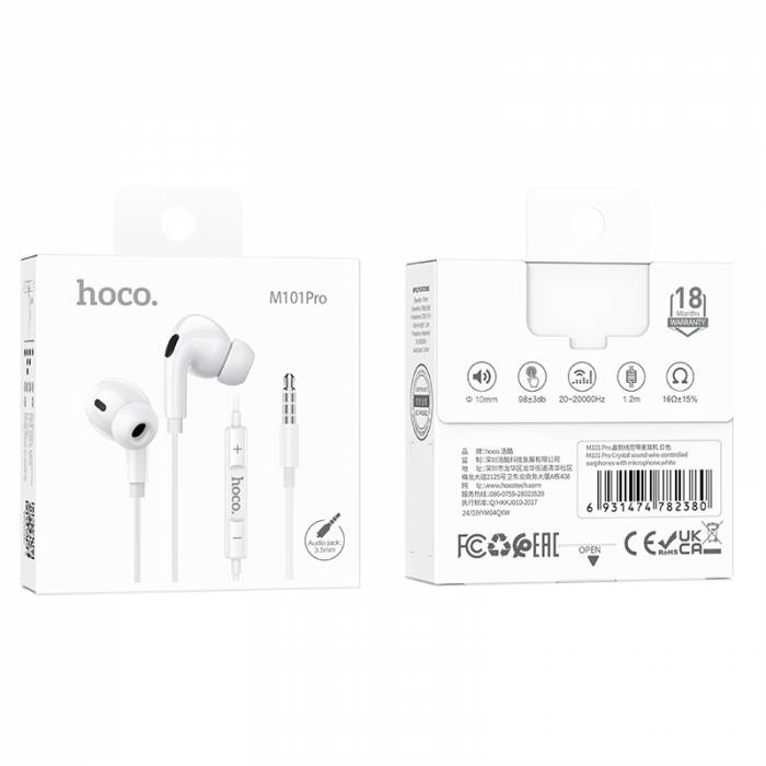 Проводные наушники для Hoco M101 Pro (white)