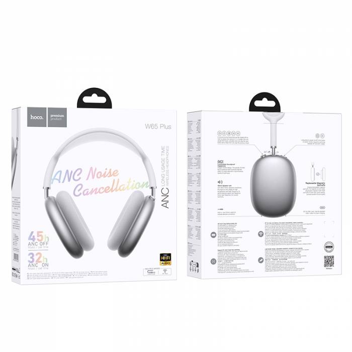 Полноразмерные наушники Hoco W65 Plus ANC (silver)
