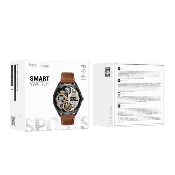 Часы Hoco Y22 AMOLED спортивные смарт часы (поддержка звонков) (black)