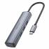 BOROFONE DH12 Smart 4-в-1 конвертер (Type-C на USB3.0*4)(L=0.2M) (metal grey)