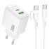 Зарядное устройство PD30W USB-C+USB Для Type-C QC3.0 Borofone BAS45A (white)