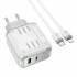 Зарядное устройство для Lightning Hoco C136A PD45W USB-C + USB-A QC3.0 (white)