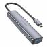 BOROFONE DH12 Smart 4-в-1 конвертер (Type-C на USB3.0*4)(L=0.2M) (metal grey)