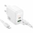 Зарядное устройство PD30W USB-C+USB Для Lightning QC3.0 Borofone BAS45A (white)