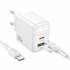 Зарядное устройство PD20W USB-C+USB Для Type-C QC3.0 Borofone BAS44A (white)