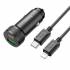 Автомобильное зарядное устройство для Lightning Hoco Z49B PD20W USB-C + USB-A  QC3.0 (black)