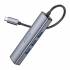 BOROFONE DH12 Smart 4-в-1 конвертер (Type-C на USB3.0*4)(L=0.2M) (metal grey)