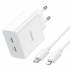 Зарядное устройство на Lightning Hoco C108A PD35W  + QC3.0 dual port(2c) (White)