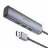 BOROFONE DH12 Smart 4-в-1 конвертер (USB на USB2.0*4)(L=1.2M) (metal grey)