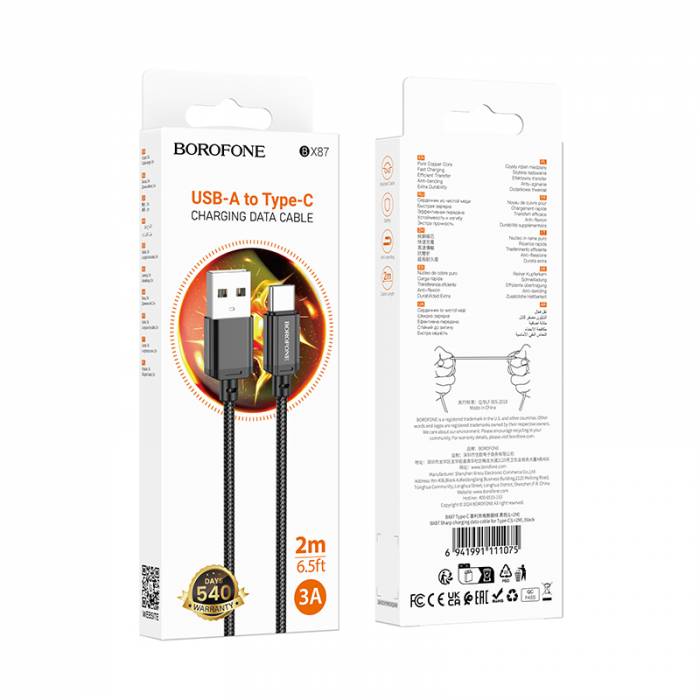 Кабель USB на Type-C Borofone BX87 2m (black)