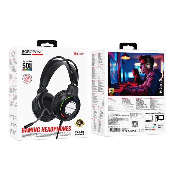 Проводные накладные наушники Borofone BO112 (black)