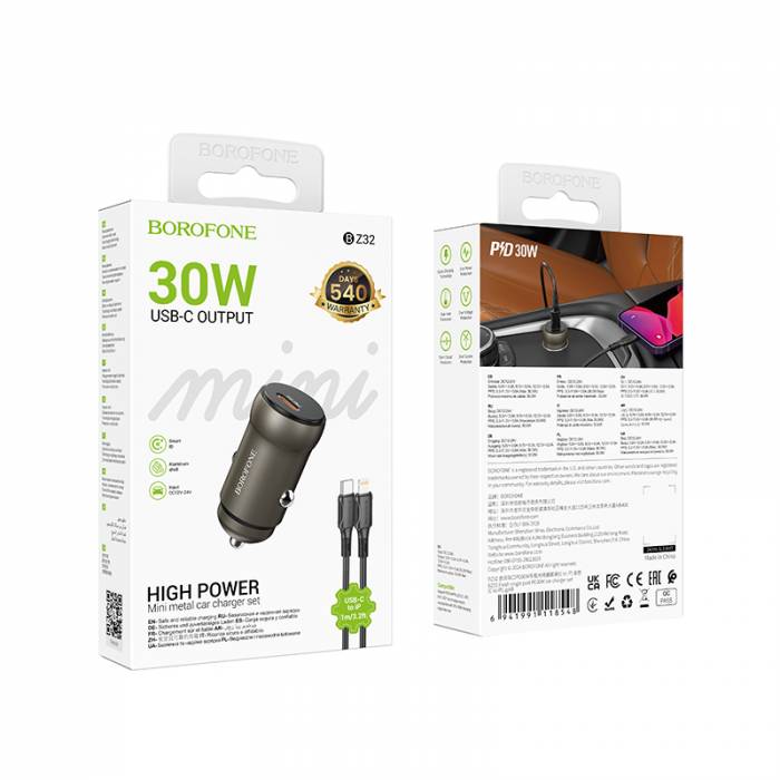 Автомобильное зарядное устройство Для Lightning Borofone PD30W BZ32 (black)