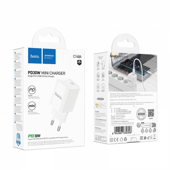 Зарядное устройство Hoco C148A PD30W (white)