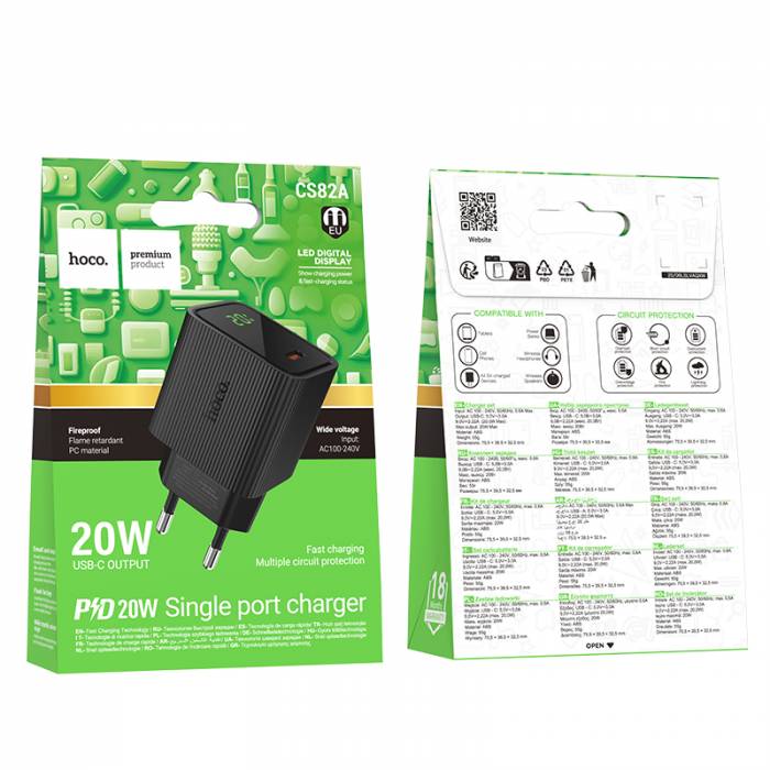 Зарядное устройство PD20W Hoco CS82A (black)