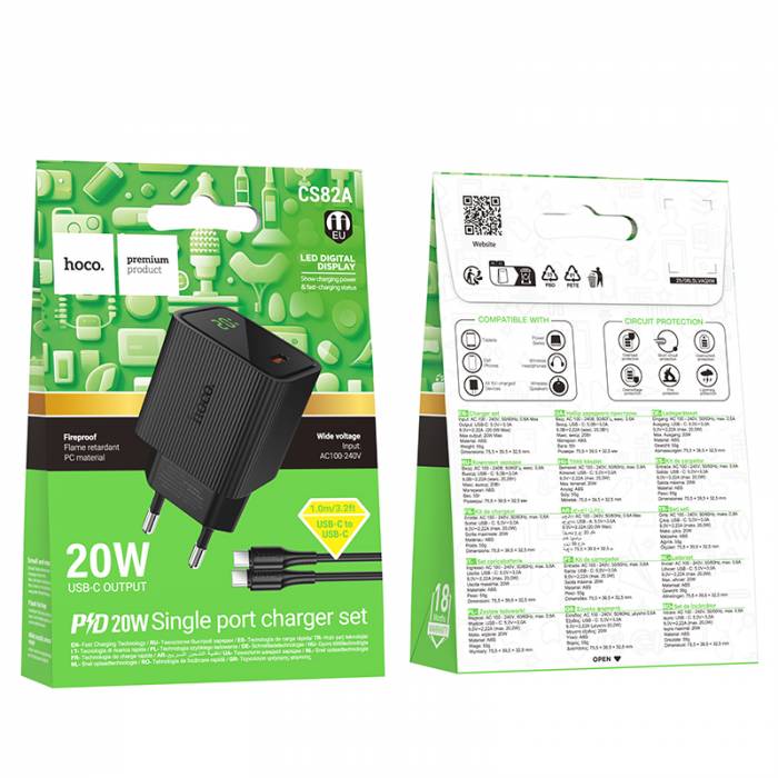 Зарядное устройство для Type-C PD20W Hoco CS82A (black)