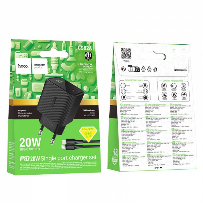 Зарядное устройство для Lightning PD20W Hoco CS82A (black)