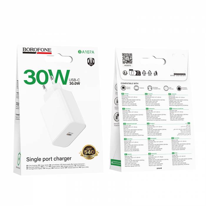 Зарядное устройство PD30W Borofone BA107A (white)