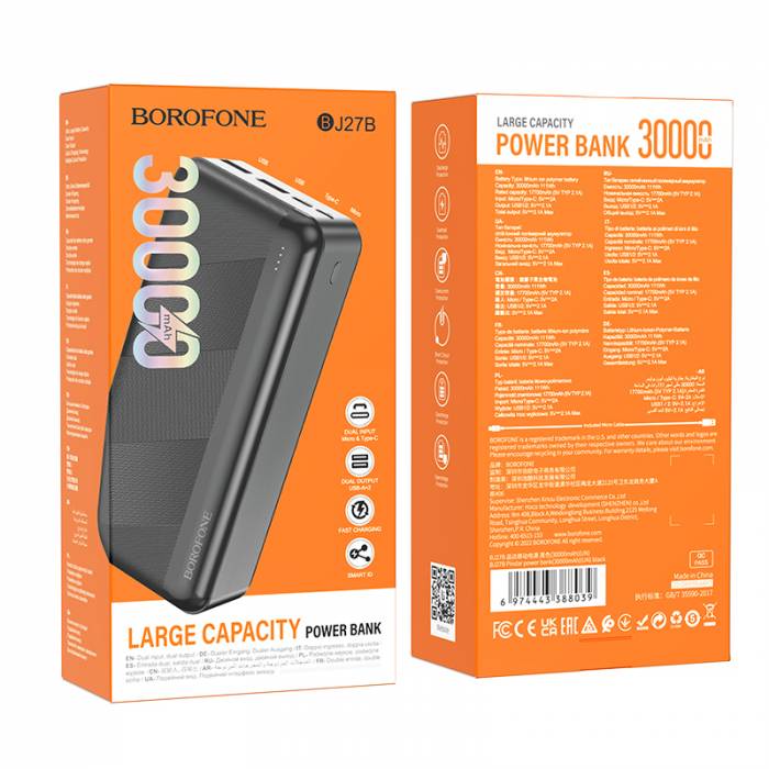 Портативный аккумулятор Borofone BJ27B 30000mAh QC3.0 (black)