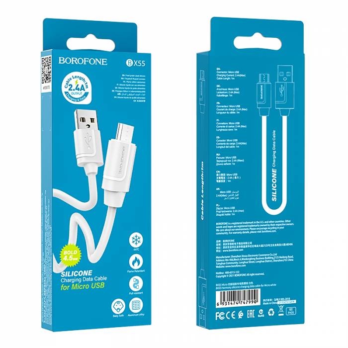 Кабель USB на Micro-USB Borofone BX55 (white)