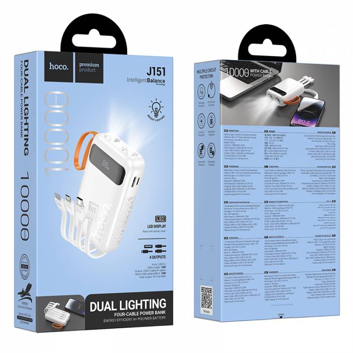 Портативный аккумулятор Hoco J151 100000mAh (white)
