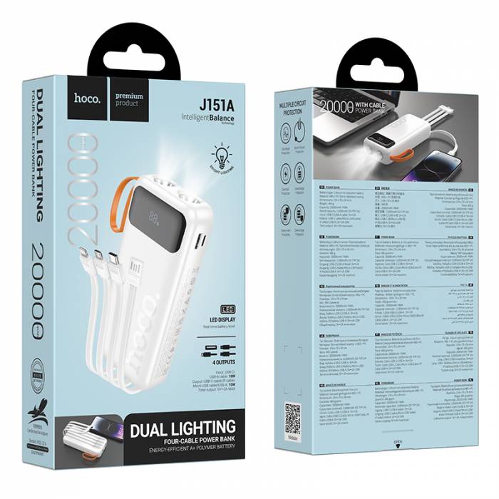 Портативный аккумулятор Hoco J151A 200000mAh (white)