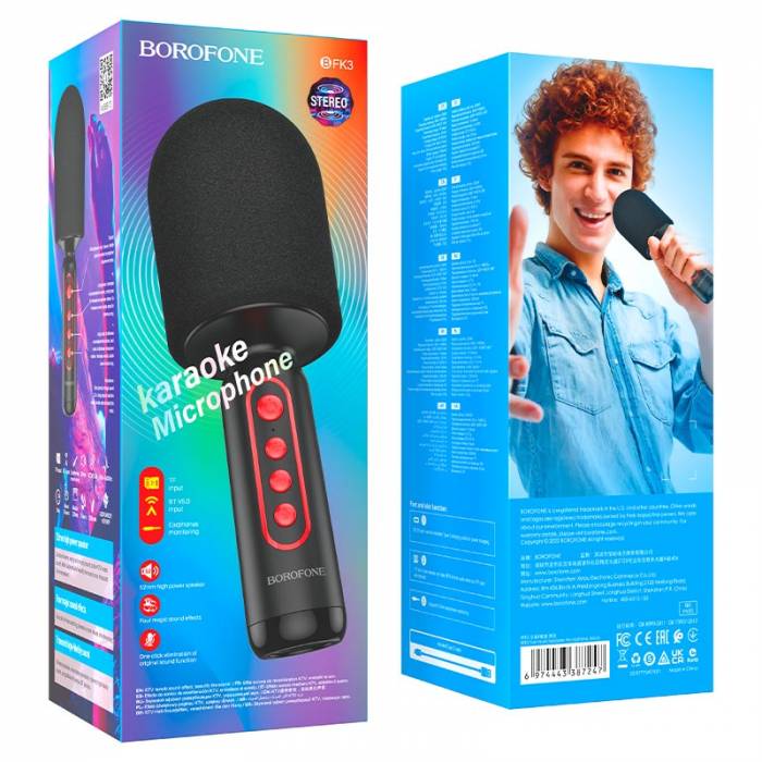 Микрофон Колонка Borofone BFK3 (black)