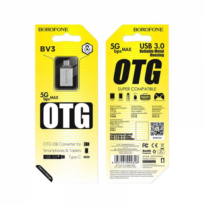 Адаптер OTG для Type-C Borofone BV3